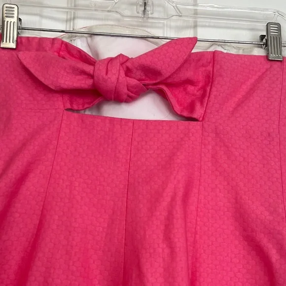 Lilly Pulitzer Strapless Pink Mini Cotton Dress with Yellow Floral Hem - Picture 7 of 14